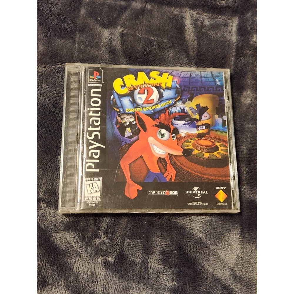 Crash Bandicoot 2 Cortex Strikes Back Sony PlayStation PS1 Black Bottom Disc